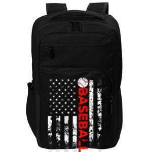 American Flag Baseball Team Gift Impact Tech Backpack