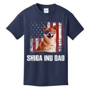 American Flag Best Shiba Inu Dad Everdog Dad Kids T-Shirt