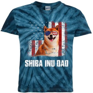 American Flag Best Shiba Inu Dad Everdog Dad Kids Tie-Dye T-Shirt