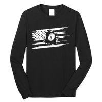 American Flag Billiards Cute Billiards Player Gift Long Sleeve Shirt