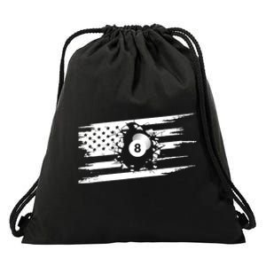 American Flag Billiards Cute Billiards Player Gift Drawstring Bag