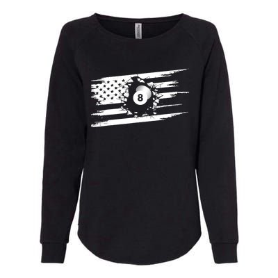 American Flag Billiards Cute Billiards Player Gift Womens California Wash Sweatshirt