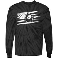 American Flag Billiards Cute Billiards Player Gift Tie-Dye Long Sleeve Shirt