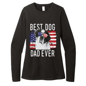 American Flag Best Dog Dad Ever St. Bernard Usa Womens CVC Long Sleeve Shirt