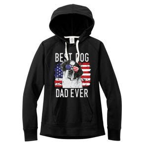 American Flag Best Dog Dad Ever St. Bernard Usa Women's Fleece Hoodie