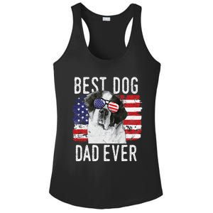 American Flag Best Dog Dad Ever St. Bernard Usa Ladies PosiCharge Competitor Racerback Tank