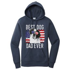 American Flag Best Dog Dad Ever St. Bernard Usa Women's Pullover Hoodie