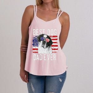 American Flag Best Dog Dad Ever St. Bernard Usa Women's Strappy Tank