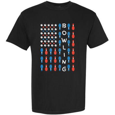 American Flag Bowling Bowler Gifts For Bowling Team Garment-Dyed Heavyweight T-Shirt