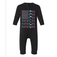 American Flag Bowling Bowler Gifts For Bowling Team Infant Fleece One Piece