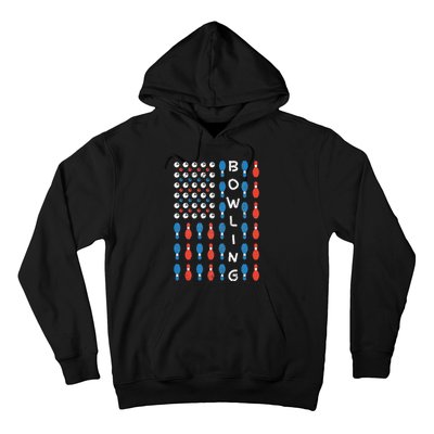 American Flag Bowling Bowler Gifts For Bowling Team Hoodie