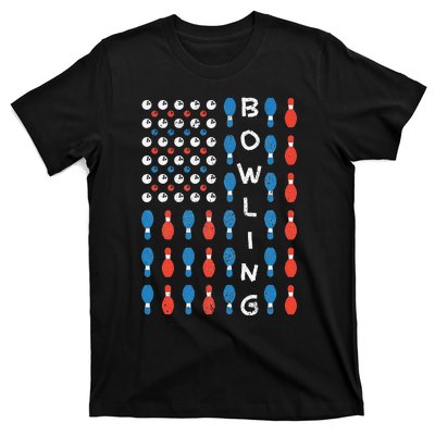 American Flag Bowling Bowler Gifts For Bowling Team T-Shirt