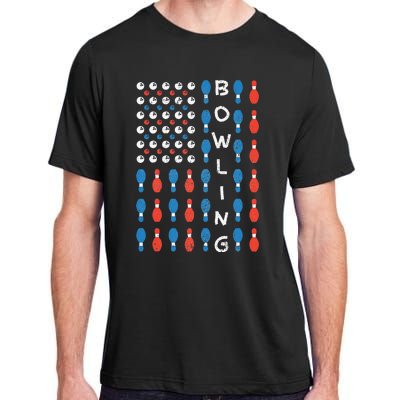 American Flag Bowling Bowler Gifts For Bowling Team Adult ChromaSoft Performance T-Shirt