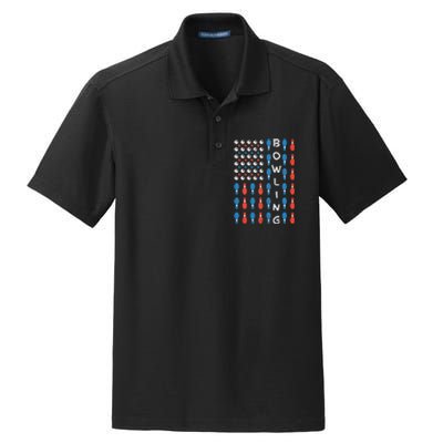 American Flag Bowling Bowler Gifts For Bowling Team Dry Zone Grid Polo