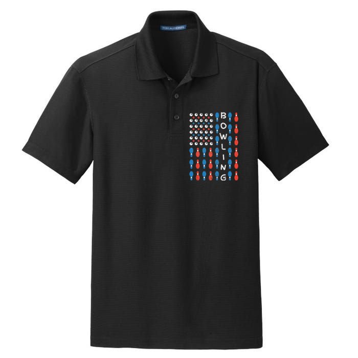 American Flag Bowling Bowler Gifts For Bowling Team Dry Zone Grid Polo