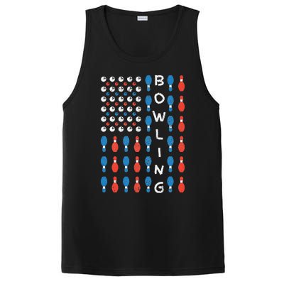 American Flag Bowling Bowler Gifts For Bowling Team PosiCharge Competitor Tank