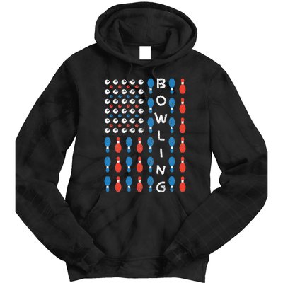 American Flag Bowling Bowler Gifts For Bowling Team Tie Dye Hoodie