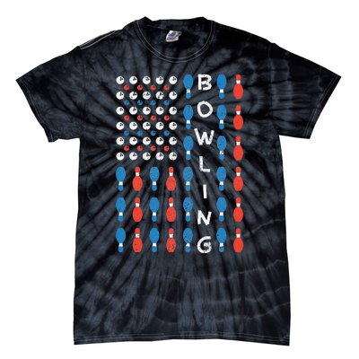 American Flag Bowling Bowler Gifts For Bowling Team Tie-Dye T-Shirt