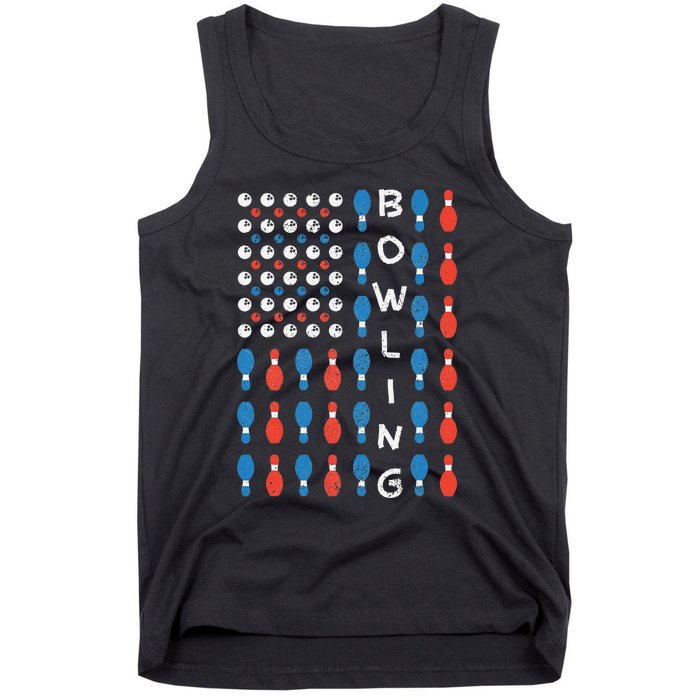 American Flag Bowling Bowler Gifts For Bowling Team Tank Top