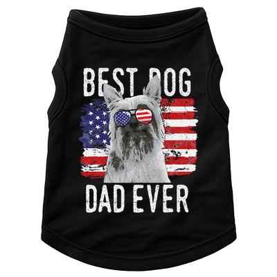 American Flag Best Dog Dad Ever Silky Terriers Usa Doggie Tank
