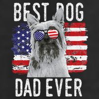 American Flag Best Dog Dad Ever Silky Terriers Usa Beanie