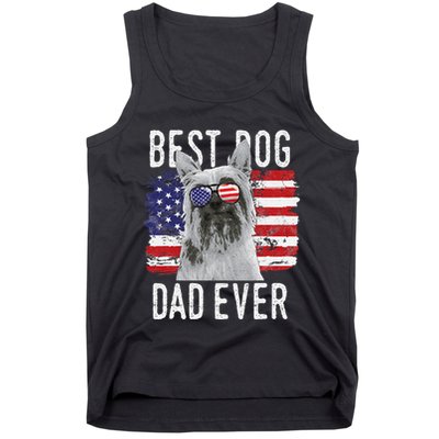 American Flag Best Dog Dad Ever Silky Terriers Usa Tank Top