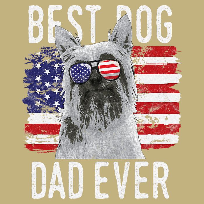 American Flag Best Dog Dad Ever Silky Terriers Usa Cooling Performance Crew T-Shirt