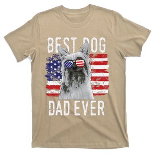 American Flag Best Dog Dad Ever Silky Terriers Usa T-Shirt