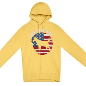 American Flag Blue Heeler Papa Red Australian Cattle Dog Dad Premium Pullover Hoodie