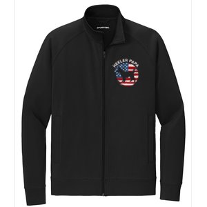 American Flag Blue Heeler Papa Red Australian Cattle Dog Dad Stretch Full-Zip Cadet Jacket