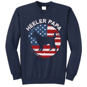 American Flag Blue Heeler Papa Red Australian Cattle Dog Dad Sweatshirt