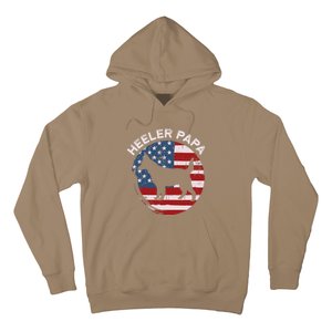 American Flag Blue Heeler Papa Red Australian Cattle Dog Dad Hoodie