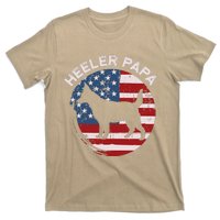 American Flag Blue Heeler Papa Red Australian Cattle Dog Dad T-Shirt