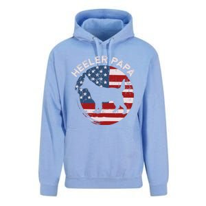 American Flag Blue Heeler Papa Red Australian Cattle Dog Dad Unisex Surf Hoodie