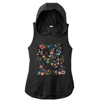 Abraxos Fantasy Bookish Floral Abraxos Ladies PosiCharge Tri-Blend Wicking Draft Hoodie Tank