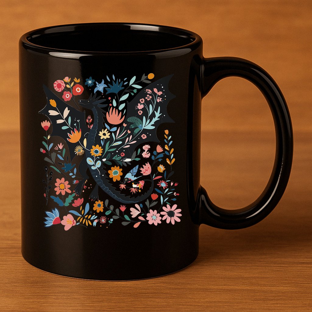 Abraxos Fantasy Bookish Floral Abraxos 11oz C Handle Ceramic Mug