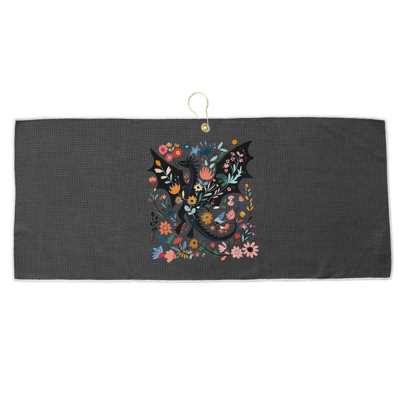 Abraxos Fantasy Bookish Floral Abraxos Large Microfiber Waffle Golf Towel