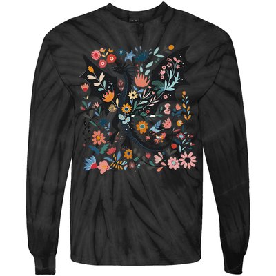 Abraxos Fantasy Bookish Floral Abraxos Tie-Dye Long Sleeve Shirt