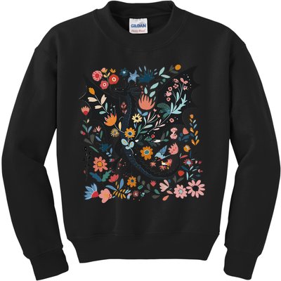 Abraxos Fantasy Bookish Floral Abraxos Kids Sweatshirt
