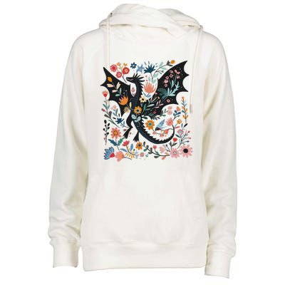 Abraxos Fantasy Bookish Floral Abraxos Womens Funnel Neck Pullover Hood