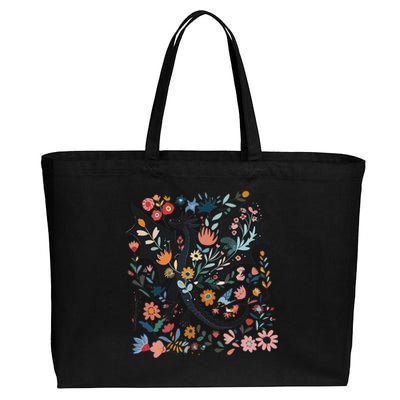 Abraxos Fantasy Bookish Floral Abraxos Cotton Canvas Jumbo Tote