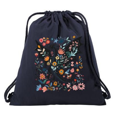 Abraxos Fantasy Bookish Floral Abraxos Drawstring Bag