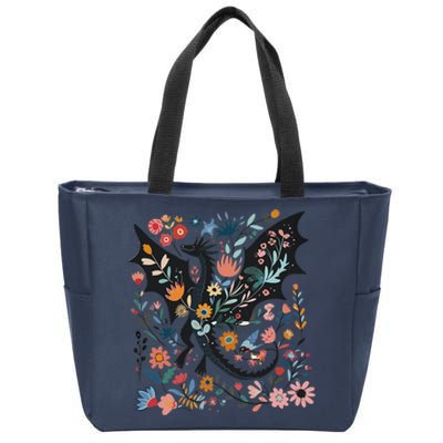 Abraxos Fantasy Bookish Floral Abraxos Zip Tote Bag