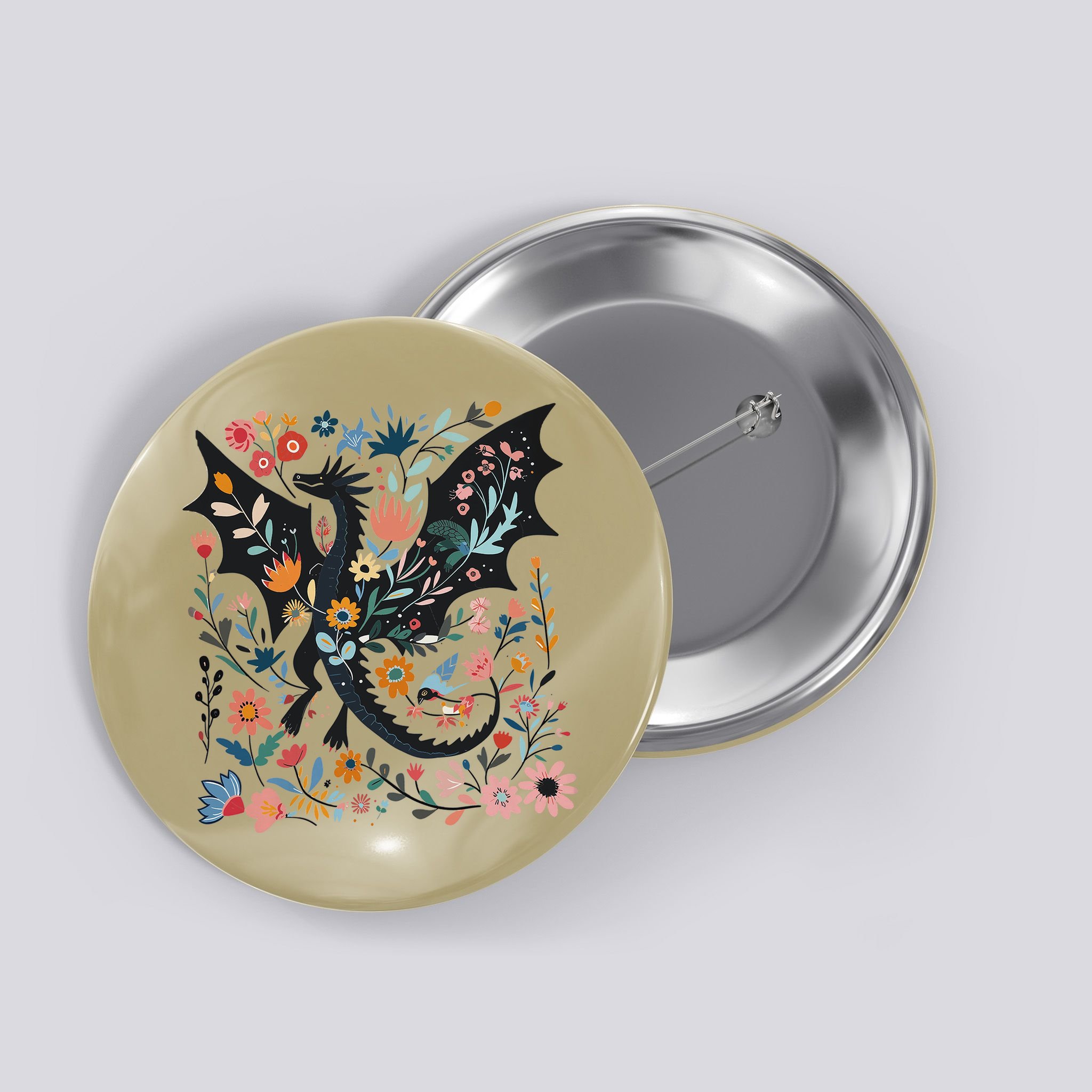 Abraxos Fantasy Bookish Floral Abraxos Button