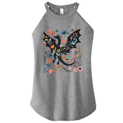 Abraxos Fantasy Bookish Floral Abraxos Women's Perfect Tri Rocker Tank