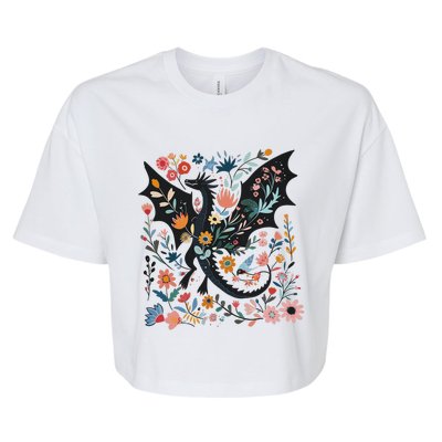 Abraxos Fantasy Bookish Floral Abraxos Bella+Canvas Jersey Crop Tee