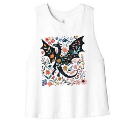 Abraxos Fantasy Bookish Floral Abraxos Women's Racerback Cropped Tank