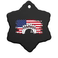 American Flag Bowling Apparel Bowling Ceramic Star Ornament