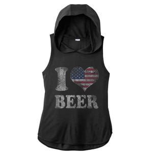 American Flag Beer 4th Of July Usa Ladies PosiCharge Tri-Blend Wicking Draft Hoodie Tank