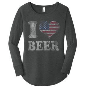 American Flag Beer 4th Of July Usa Women's Perfect Tri Tunic Long Sleeve Shirt